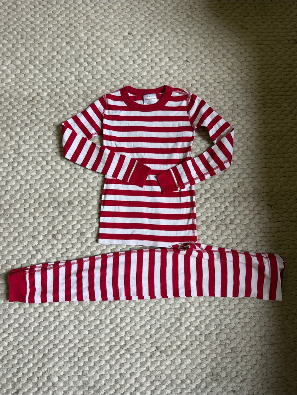 Hanna Andersson Red & White Striped Long-Sleeve Pajama Set